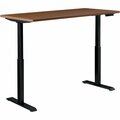 Interion By Global Industrial Interion Electric Height Adjustable Desk, 48inW x 30inD, Walnut W/ Black Base 695779WN